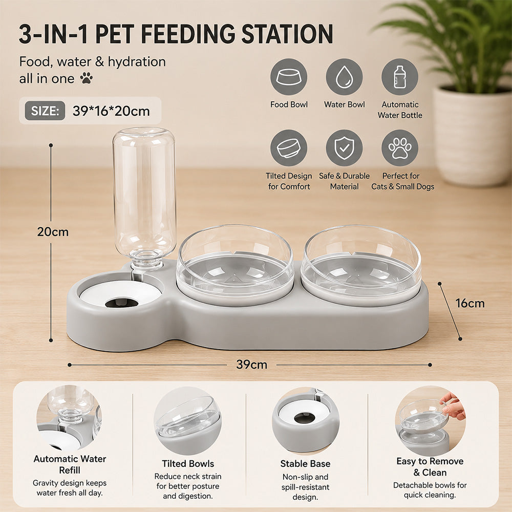 3-IN-1 Automatic Pet Feeding Station MB1011