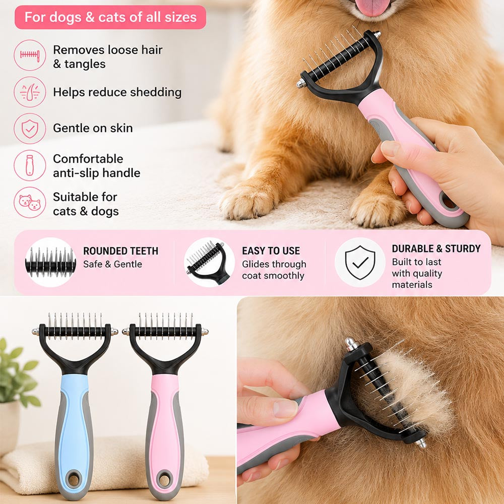 Pet Dematting Comb & Grooming Rake