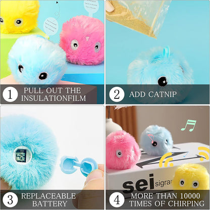 Interactive Chirping Cat Toy Ball MB336