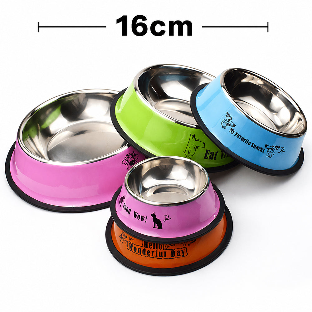 Stainless Steel Colored Pet Bowl 16cm MB1123A