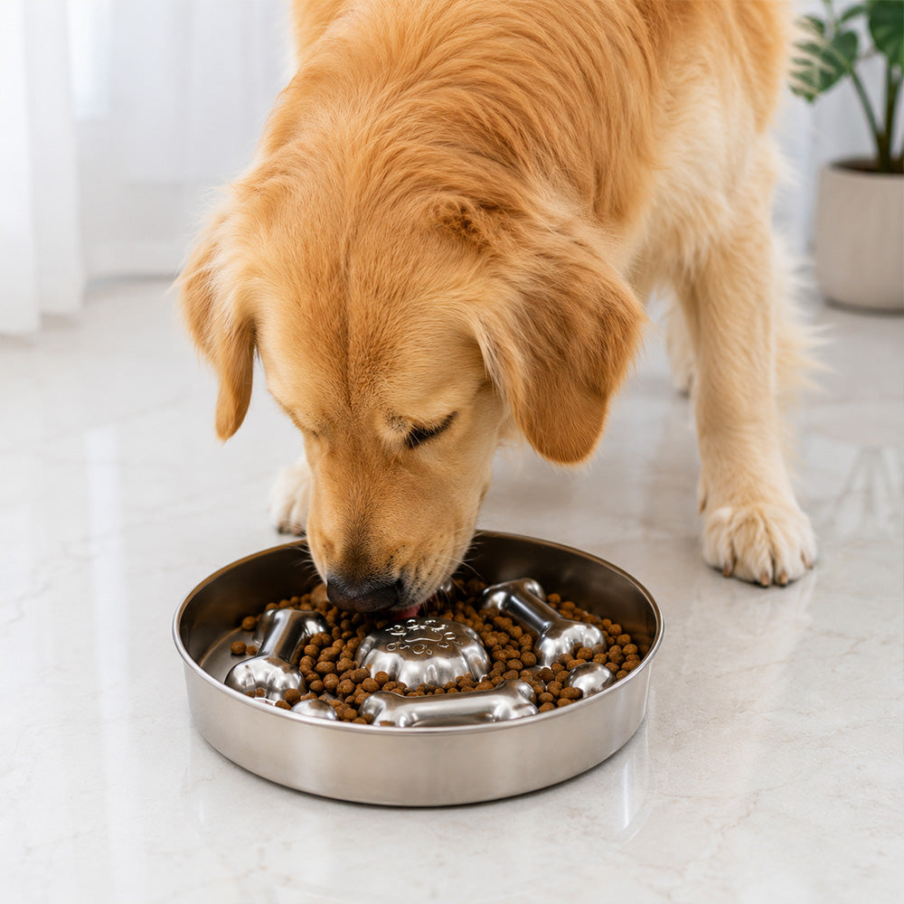 Stainless Steel Slow Feeding Pet Bowl MB1110