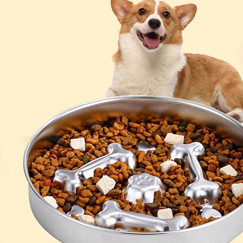 Stainless Steel Slow Feeding Pet Bowl MB1110