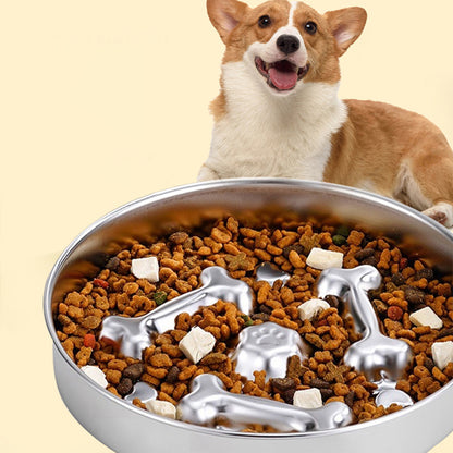 Stainless Steel Slow Feeding Pet Bowl MB1110