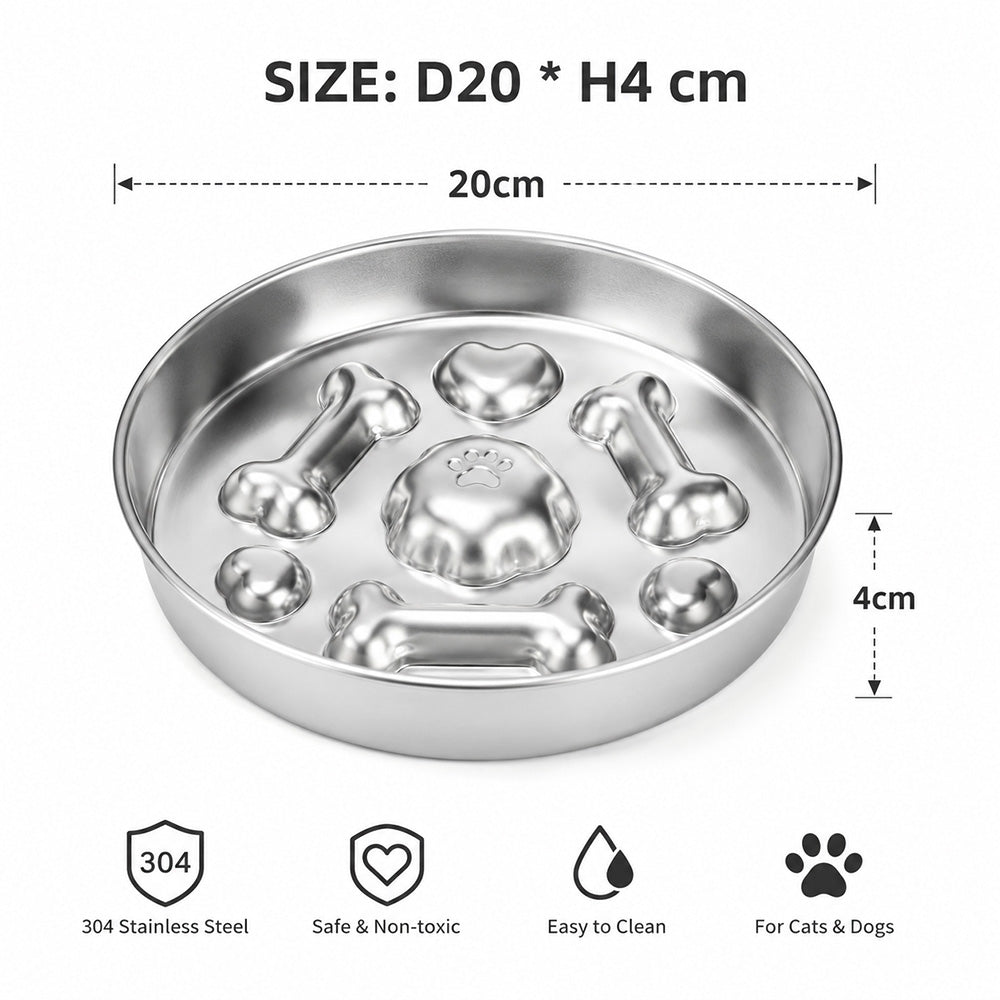 Stainless Steel Slow Feeding Pet Bowl MB1110