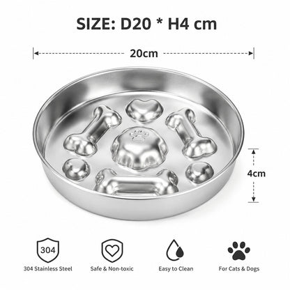Stainless Steel Slow Feeding Pet Bowl MB1110