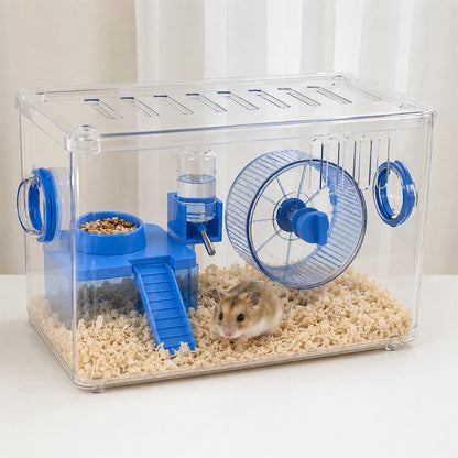 Transparent Hamster Cage with Running Wheel MBC23