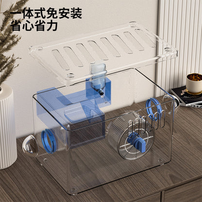 Transparent Hamster Cage with Running Wheel MBC23
