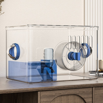 Transparent Hamster Cage with Running Wheel MBC23