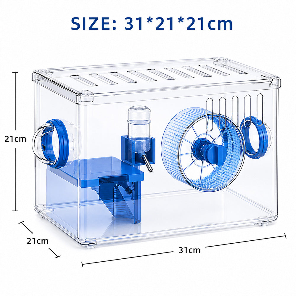 Transparent Hamster Cage with Running Wheel MBC23
