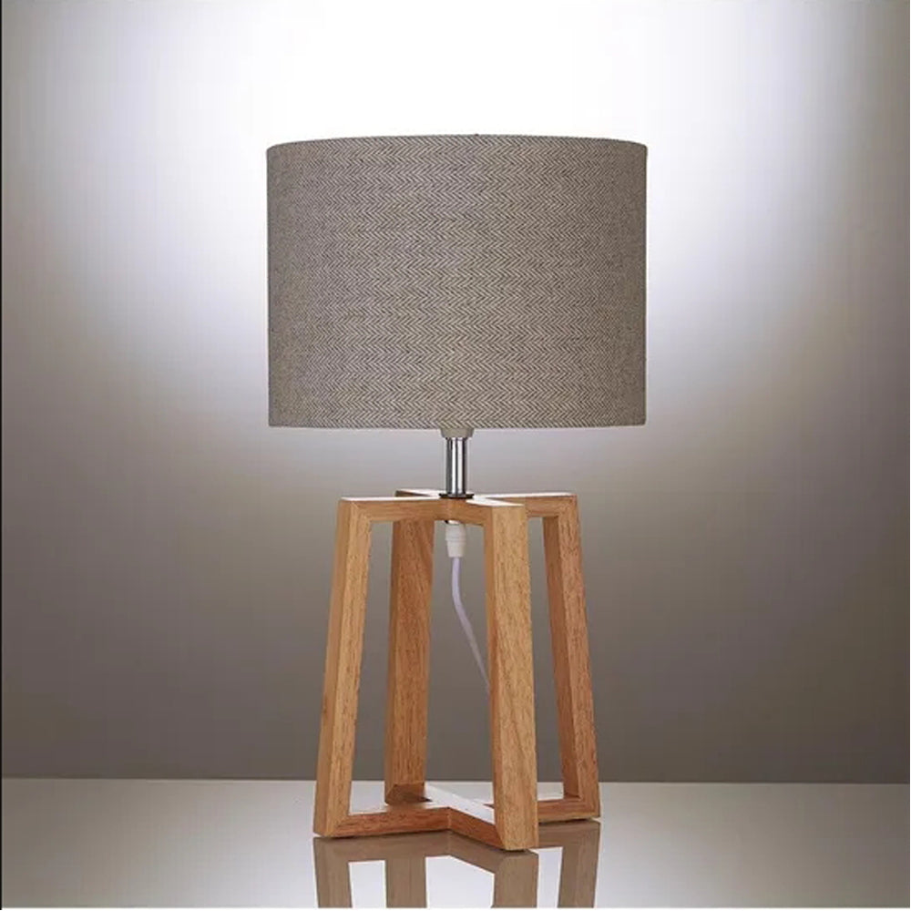 Danny Home Grey Wooden Table Lamp 44.5cm