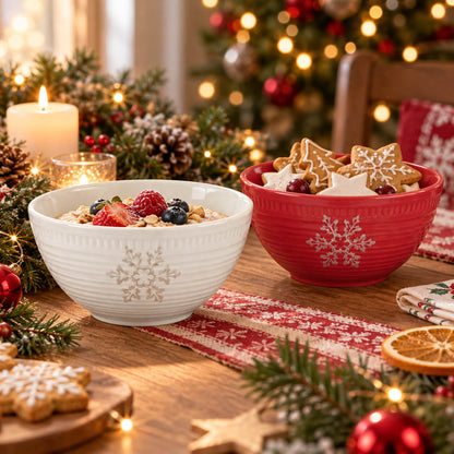 Alpine Lodge Christmas Snowflake Bowls