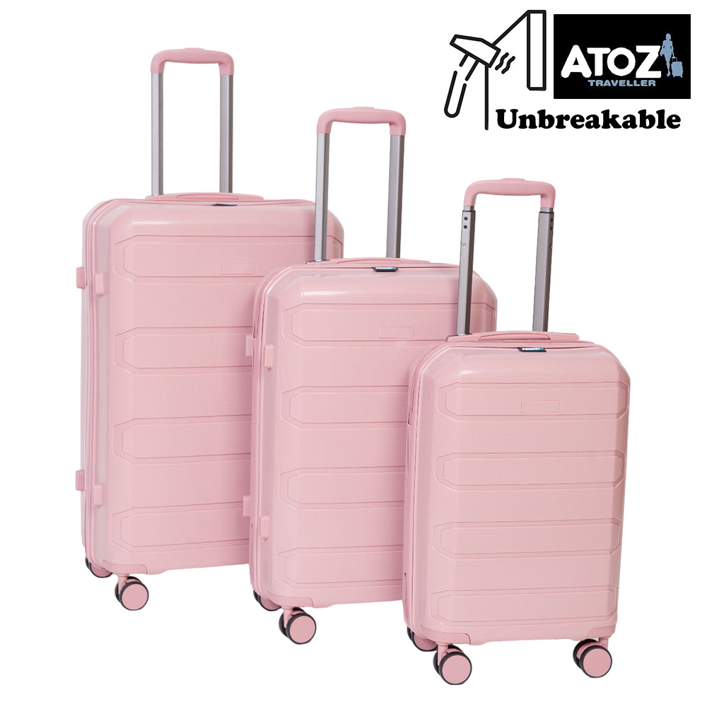 AtoZ Traveler, PP 100% Unbreakable Luggage Set of 3 Pcs,