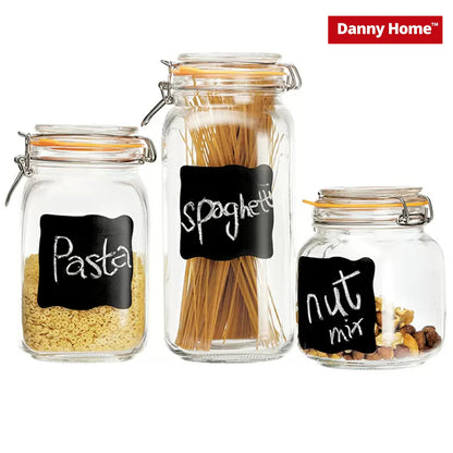 Danny Home 3-Pieces StoreIt Jars with Clip-Top Lid Set
