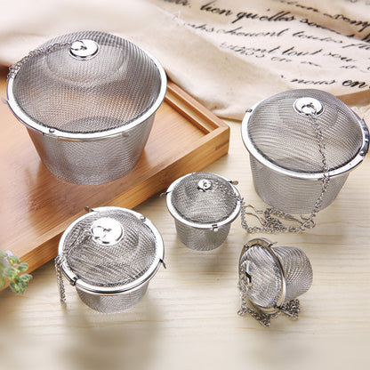 Stainless Steel Tea Strainer With Chain Handle