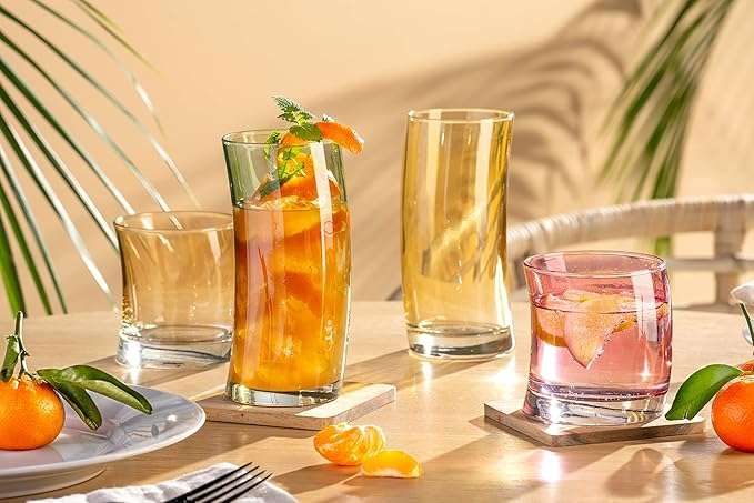 Leonardo Swing Colored Glass Set – 2-Piece Curved Drinking Glasses