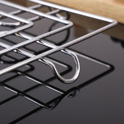 18-cm Stainless Steel Square Kitchen Hot Pot Stand with Handle Heat Resistance Stand