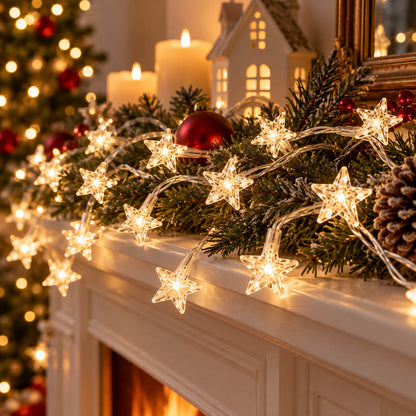Noël 30 LED Star String Lights – Warm White – 2.9 m