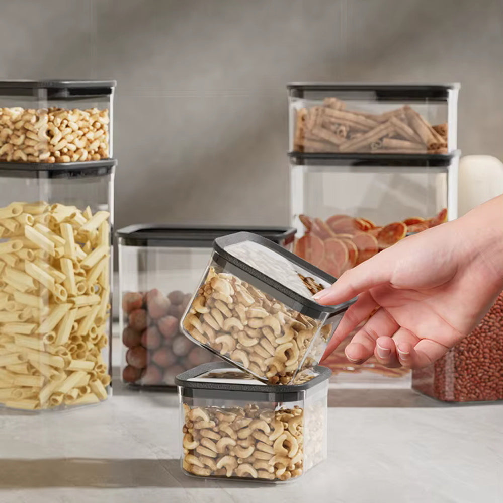 3-Pieces Plastic Food Storage Box With Transparent Lid 0.75/1.7/2.6-L