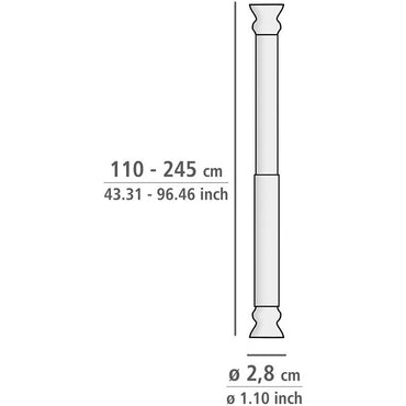 Wenko Telescopic shower rail extra strong White