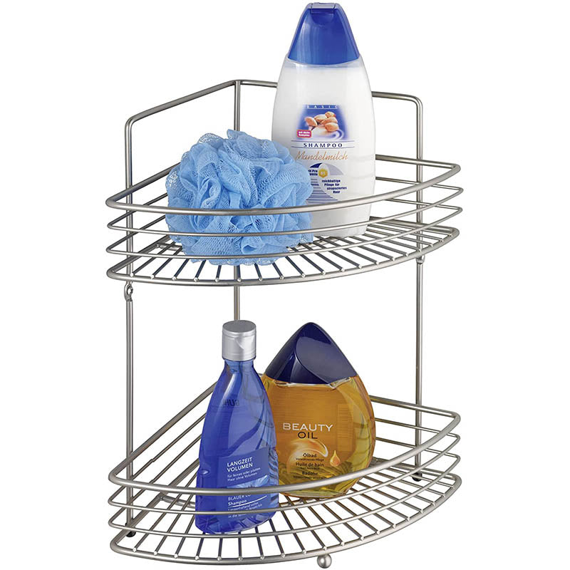 Wenko Corner rack Milano 2 shelves, satinised