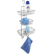 Wenko Shower caddy Milano with 3 shelves, 2 hooks, satinised