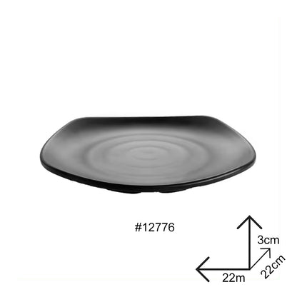Plate Black Melamine Dinnerware