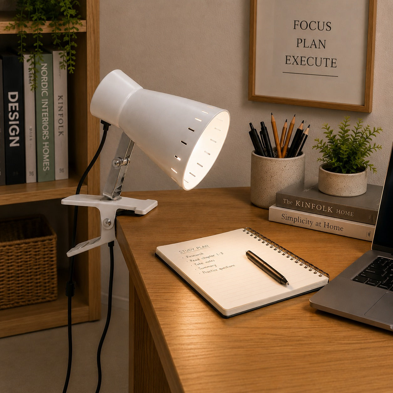 Micasa Fiorentina White Clip-On Lamp