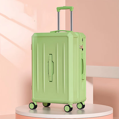 Carry-On Suitcase with USB Charging & Cup Holder (Green)