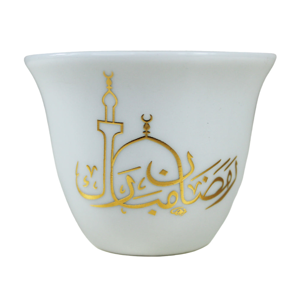 Ramadan Mubarak, 6-Pieces Ceramic Coffee Cup Set