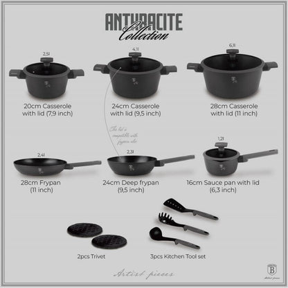 15-Piece Kitchen Stackable Cookware Set