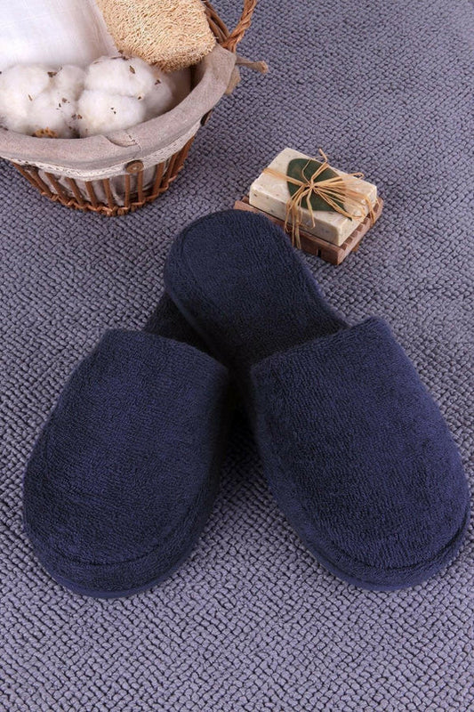 Fluffy Bamboo Cotton Slippers Navy