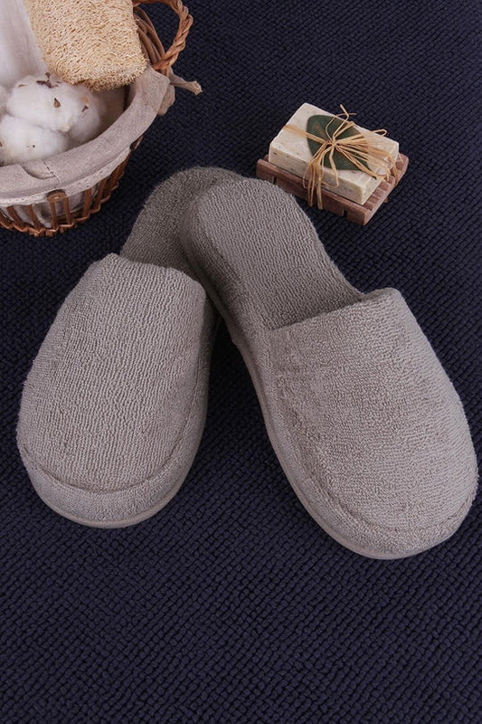 Fluffy Bamboo Cotton Slippers Beige