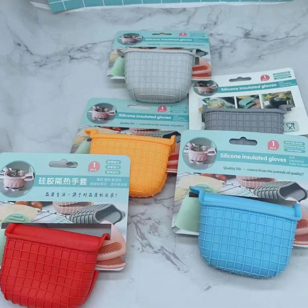 2 Pack Oven Mitt Silicone Pan Pot Holder Heat Resistant Gloves