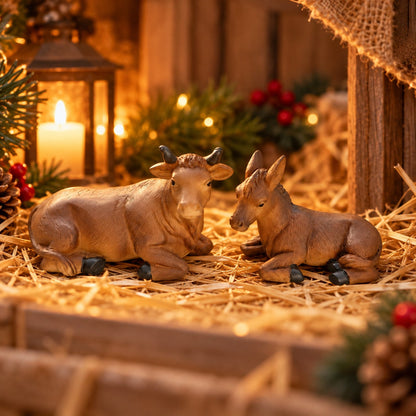 Migros Nativity Ox & Donkey Figurine Set – 2 Pieces