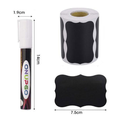 Chalkboard Label Stickers with 1 Chalk Markers Pen