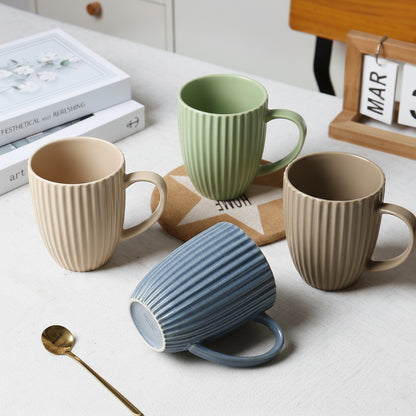 Set of 4 Ceramic Coffee Cups with Stand