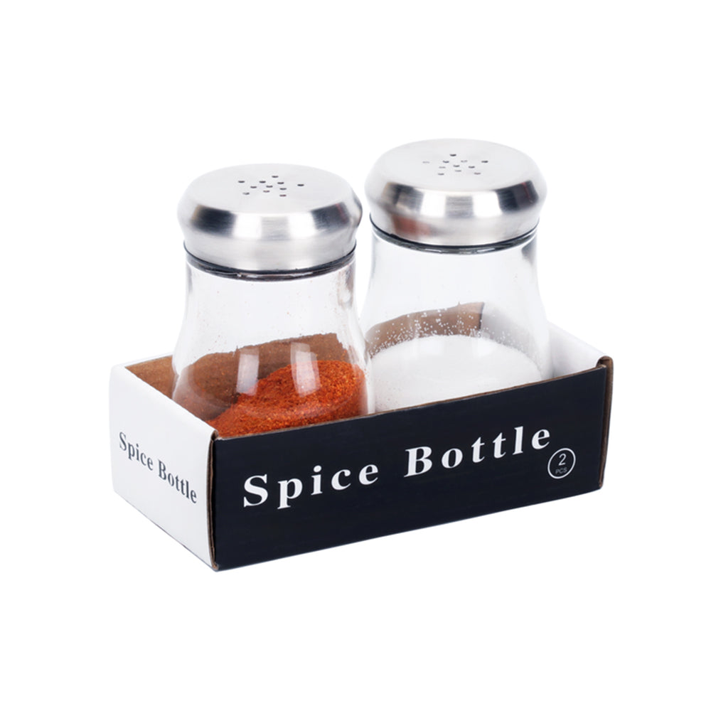2-Pieces Clear Glass Salt and Pepper Shakers