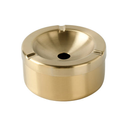 Thick Stainless Steel Cigarette Ashtray With Lid Gold – 9 cm OZ-9J