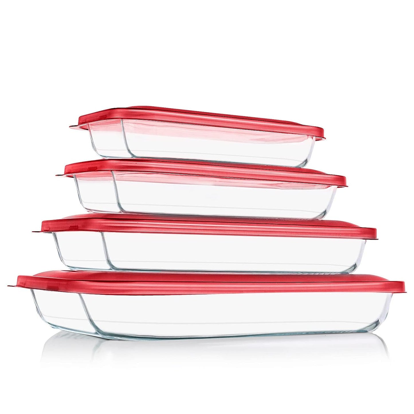 FENIX Set of 4PCS Tempered Nesting Glass Bakeware Set
