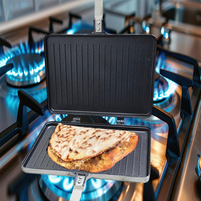 Phoenix Aluminum Double Side Grill Pan – Sandwich Press with safety lock