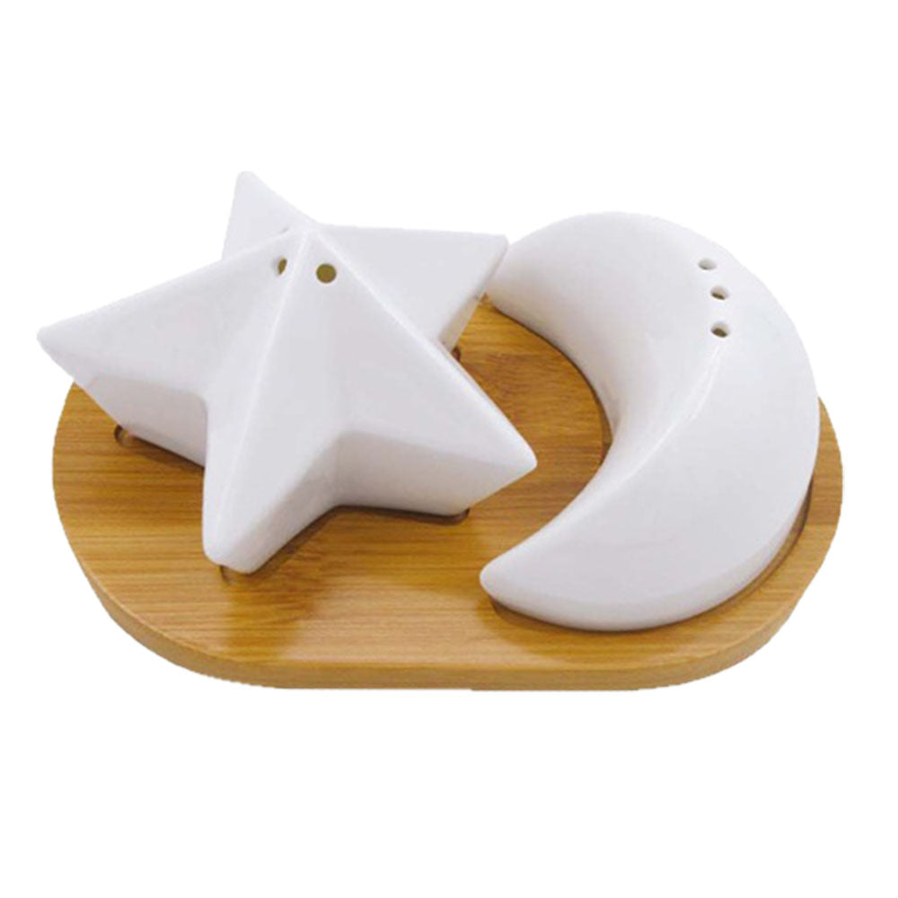 Salt and Pepper Pot With Bamboo Base