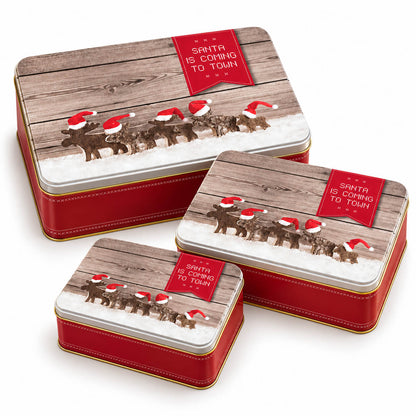 Cucina & Tavola Christmas Storage Tin Set – Set of 3