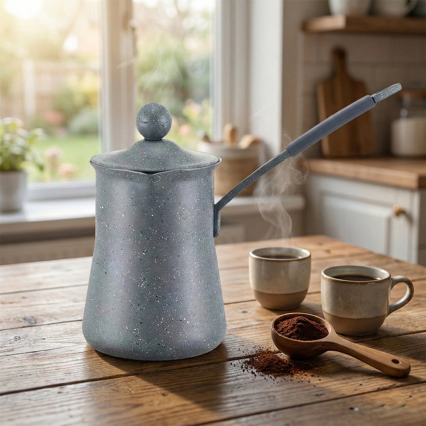 Phoenix 3-Pcs Granite-Coated Coffee Pots – Grey