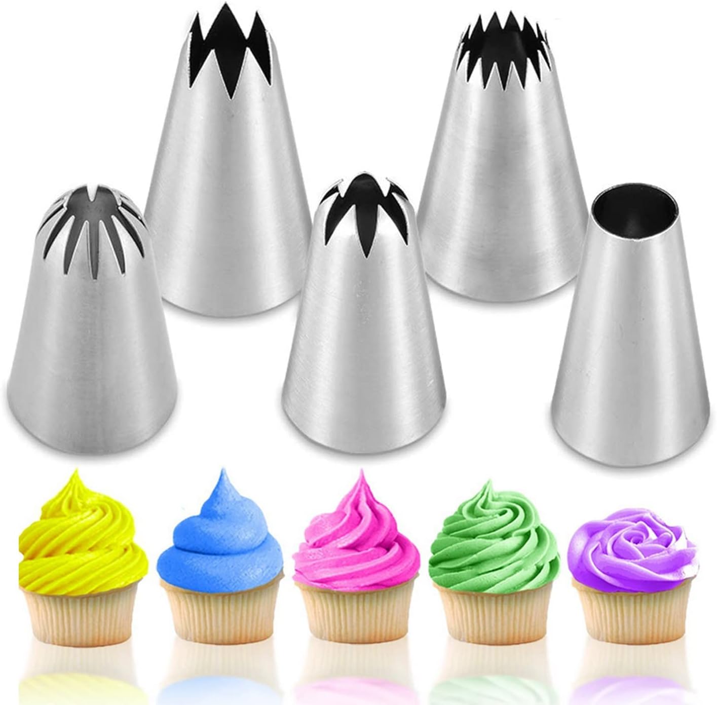 Cake Decorating Tools 5-PC Set Silicone Kitchen Accessories Icing Piping Cream Pastry Bag