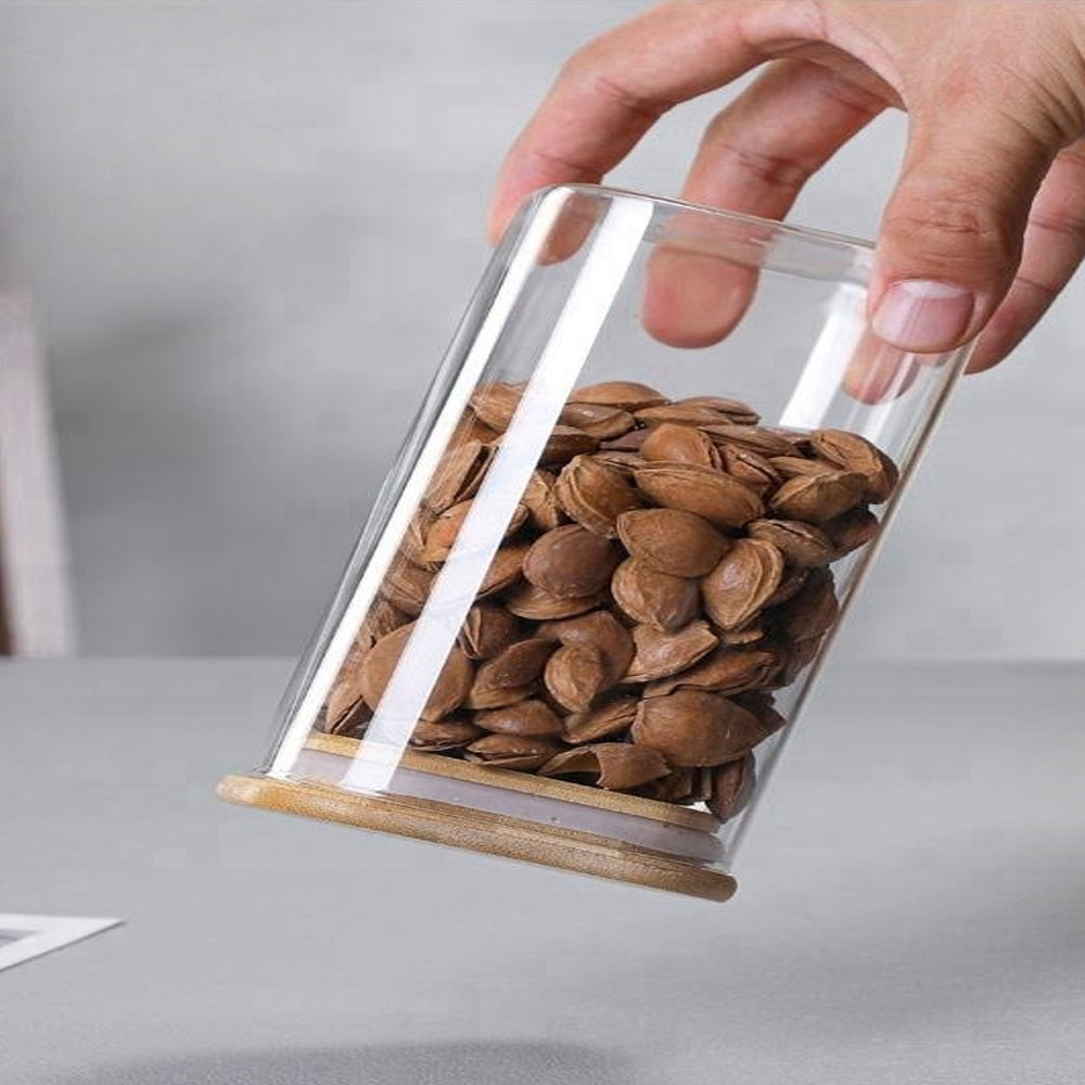 Glass Food Storage Jar With Bamboo Lid 220-ml