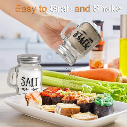 2-Pieces 120ml Clear Glass Salt and Pepper Shakers Set