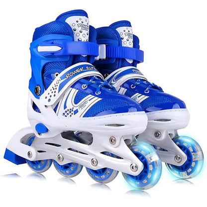 Inline Skates Adjustable Shoe Size With 1 LED Flashing Wheel