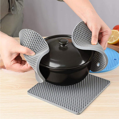 Silicone Coaster Kitchen Resistant Pots Heat-Grey-14cm