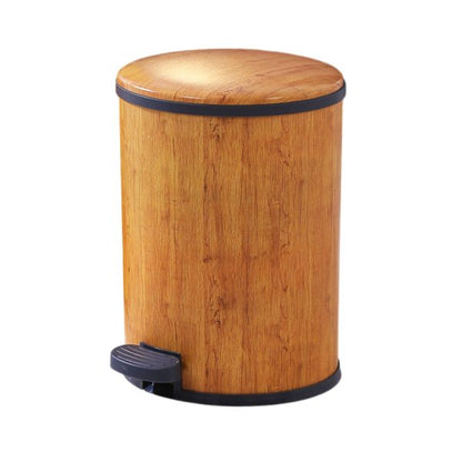 Elegant Wooden Style PVC Pedal Dustbin Durable And Stylish Waste 7-11L