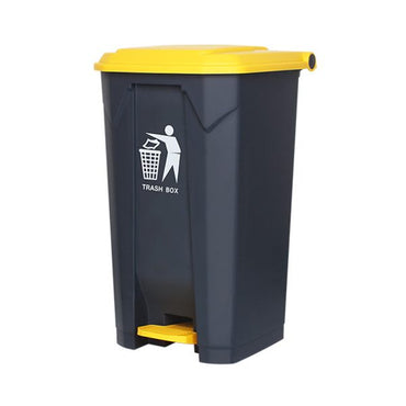 30/50/80-Liter Plastic Foot Pedal Operated Trash Can with Lid